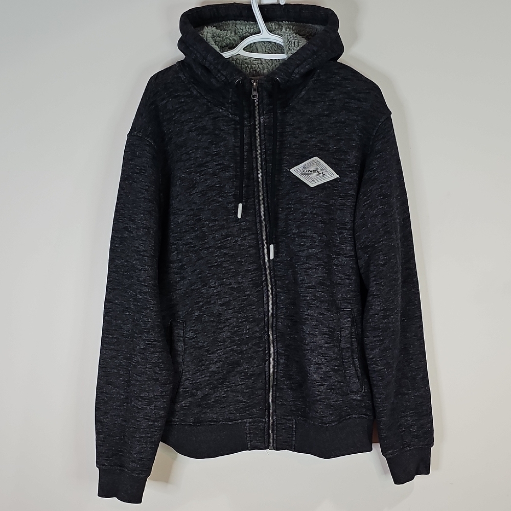 O'Neill XL Black And Gray Zip-Up Hoodie